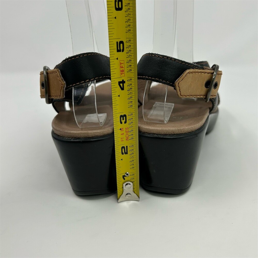Dansko Jacinda Womens Sandals Black Criss Cross Slingback Wedge Buckle Size 38 - Picture 7 of 13